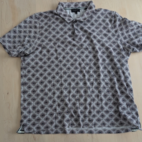 🇬🇧TED BAKER Blue, Red and White Polo Shirt with Intricate Design - Picture 6 of 11